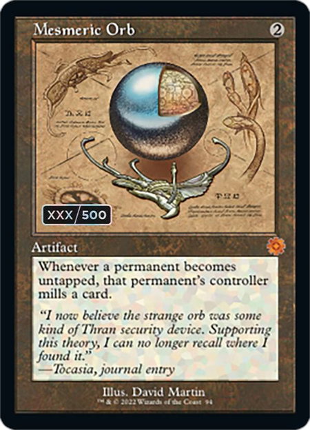 Mesmeric Orb (Schematic) (Serial Numbered) - The Brothers' War: Retro Frame Artifacts Magic: The Gathering trading card