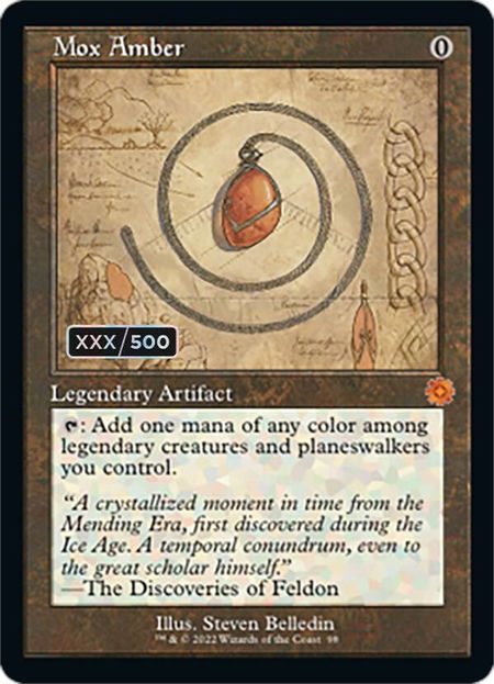 Mox Amber (Schematic) (Serial Numbered) - The Brothers' War: Retro Frame Artifacts Magic: The Gathering trading card