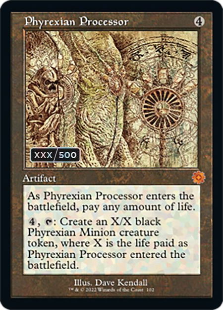 Phyrexian Processor (Schematic) (Serial Numbered) - The Brothers' War: Retro Frame Artifacts Magic: The Gathering trading card