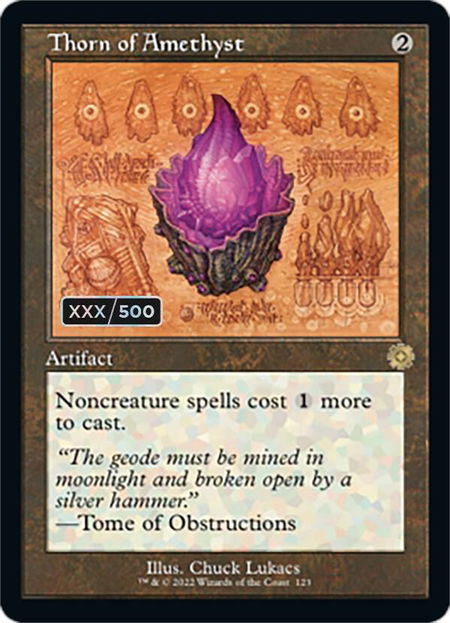 Thorn of Amethyst (Schematic) (Serial Numbered) - The Brothers' War: Retro Frame Artifacts Magic: The Gathering trading card