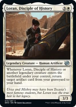 Loran, Disciple of History - The Brothers' War Magic: The Gathering trading card