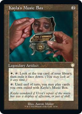 Kayla's Music Box (Retro Frame) trading card from Commander: The Brothers' War Kayla's Music Box (Retro Frame) - Commander: The Brothers' War Magic: The Gathering trading card
