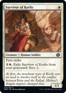 Survivor of Korlis - The Brothers' War (BRO) #28 - Common Magic: The Gathering Trading Card