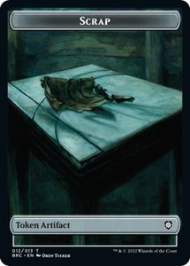 Scrap // Powerstone Double-Sided Token - Commander: The Brothers' War (BRC) #12 // 7 - Token Magic: The Gathering Trading Card