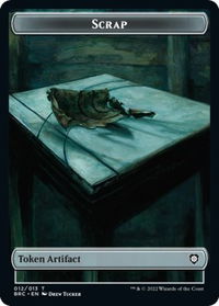 Scrap // Powerstone Double-Sided Token - Commander: The Brothers' War (BRC) #12 // 7 - Token Magic: The Gathering Trading Card