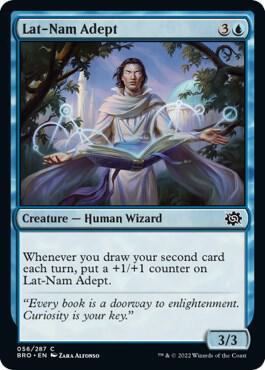Lat-Nam Adept trading card from The Brothers' War Lat-Nam Adept - The Brothers' War Magic: The Gathering trading card