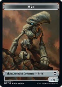 Myr // Powerstone Double-Sided Token - Commander: The Brothers' War (BRC) #10 // 7 - Token Magic: The Gathering Trading Card