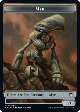 Myr // Powerstone Double-Sided Token - Commander: The Brothers' War Magic: The Gathering trading card