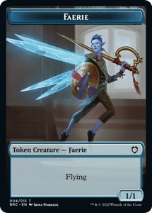 Faerie // Powerstone Double-Sided Token - Commander: The Brothers' War (BRC) #4 // 7 - Token Magic: The Gathering Trading Card