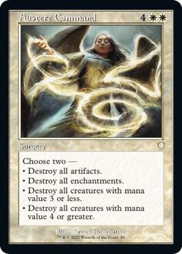 Austere Command (Retro Frame) trading card from Commander: The Brothers' War Austere Command (Retro Frame) - Commander: The Brothers' War Magic: The Gathering trading card