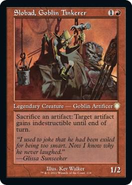 Slobad, Goblin Tinkerer (Retro Frame) - Commander: The Brothers' War Magic: The Gathering trading card