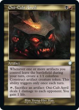Oni-Cult Anvil (Retro Frame) - Commander: The Brothers' War Magic: The Gathering trading card
