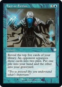 Fact or Fiction (Retro Frame) - Commander: The Brothers' War (BRC) #84 - Uncommon Magic: The Gathering Trading Card