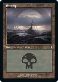 Swamp (33) (Retro Frame) - Commander: The Brothers' War (BRC) #33 - Land Magic: The Gathering Trading Card