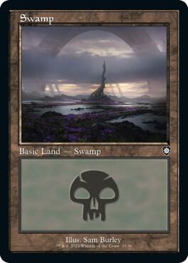 Swamp (33) (Retro Frame) trading card from Commander: The Brothers' War Swamp (33) (Retro Frame) - Commander: The Brothers' War Magic: The Gathering trading card