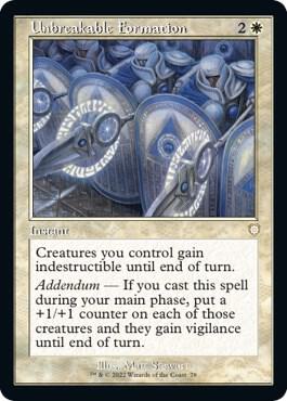 Unbreakable Formation (Retro Frame) trading card from Commander: The Brothers' War Unbreakable Formation (Retro Frame) - Commander: The Brothers' War Magic: The Gathering trading card