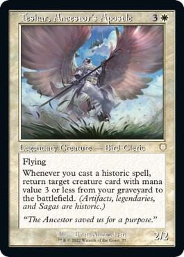 Teshar, Ancestor's Apostle (Retro Frame) trading card from Commander: The Brothers' War Teshar, Ancestor's Apostle (Retro Frame) - Commander: The Brothers' War Magic: The Gathering trading card