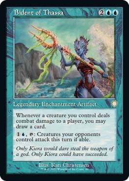 Bident of Thassa (Retro Frame) - Commander: The Brothers' War Magic: The Gathering trading card
