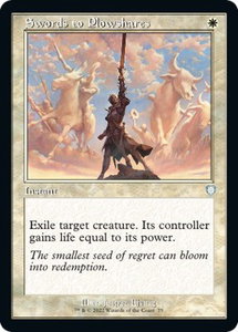 Swords to Plowshares (Retro Frame) - Commander: The Brothers' War (BRC) #75 - Uncommon Magic: The Gathering Trading Card