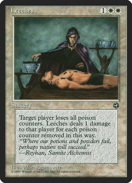 Leeches trading card from Homelands Leeches - Homelands Magic: The Gathering trading card