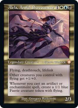 Alela, Artful Provocateur (Retro Frame) - Commander: The Brothers' War Magic: The Gathering trading card