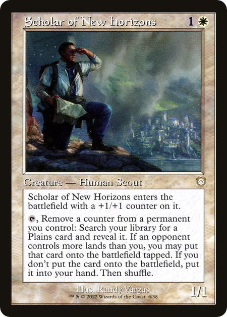 Scholar of New Horizons (Retro Frame) - Commander: The Brothers' War Magic: The Gathering trading card