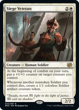 Siege Veteran trading card from The Brothers' War Siege Veteran - The Brothers' War Magic: The Gathering trading card