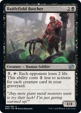 Battlefield Butcher trading card from The Brothers' War Battlefield Butcher - The Brothers' War Magic: The Gathering trading card