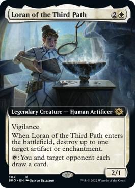 Loran of the Third Path (Extended Art) trading card from The Brothers' War Loran of the Third Path (Extended Art) - The Brothers' War Magic: The Gathering trading card