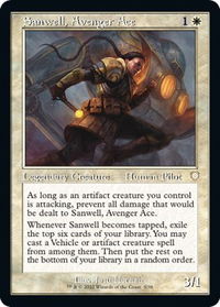 Sanwell, Avenger Ace (Retro Frame) - Commander: The Brothers' War (BRC) #5 - Rare Magic: The Gathering Trading Card