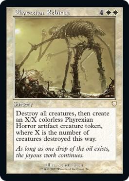 Phyrexian Rebirth (Retro Frame) trading card from Commander: The Brothers' War Phyrexian Rebirth (Retro Frame) - Commander: The Brothers' War Magic: The Gathering trading card