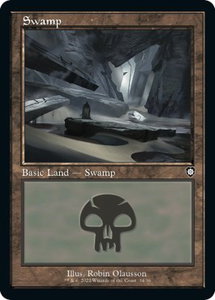 Swamp (34) (Retro Frame) - Commander: The Brothers' War (BRC) #34 - Land Magic: The Gathering Trading Card