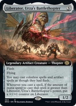 Liberator, Urza's Battlethopter (Extended Art) - The Brothers' War Magic: The Gathering trading card
