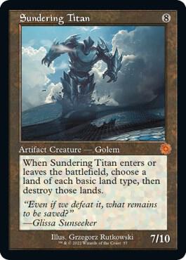 Sundering Titan - The Brothers' War: Retro Frame Artifacts Magic: The Gathering trading card