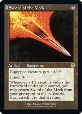 Sword of the Meek - The Brothers' War: Retro Frame Artifacts Magic: The Gathering trading card