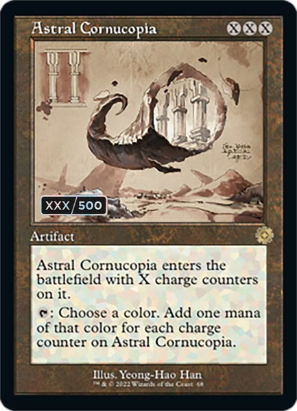 Astral Cornucopia (Schematic) (Serial Numbered) trading card from The Brothers' War: Retro Frame Artifacts Astral Cornucopia (Schematic) (Serial Numbered) - The Brothers' War: Retro Frame Artifacts Magic: The Gathering trading card