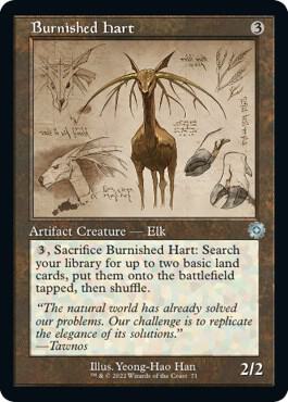 Burnished Hart (Schematic) trading card from The Brothers' War: Retro Frame Artifacts Burnished Hart (Schematic) - The Brothers' War: Retro Frame Artifacts Magic: The Gathering trading card