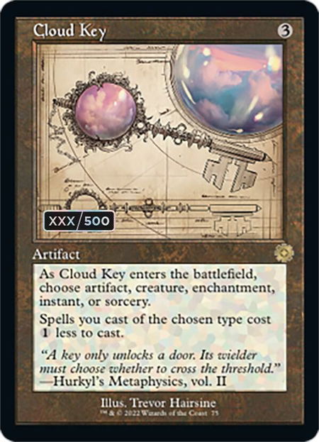 Cloud Key (Schematic) (Serial Numbered) - The Brothers' War: Retro Frame Artifacts Magic: The Gathering trading card