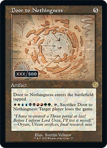 Door to Nothingness (Schematic) (Serial Numbered) - The Brothers' War: Retro Frame Artifacts Magic: The Gathering trading card