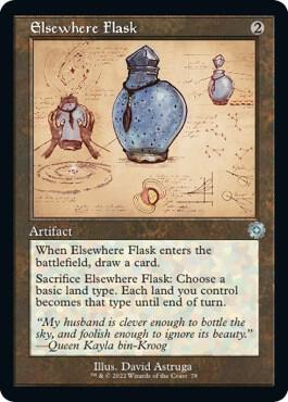 Elsewhere Flask (Schematic) trading card from The Brothers' War: Retro Frame Artifacts Elsewhere Flask (Schematic) - The Brothers' War: Retro Frame Artifacts Magic: The Gathering trading card