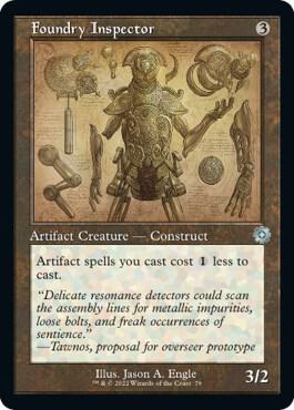 Foundry Inspector (Schematic) trading card from The Brothers' War: Retro Frame Artifacts Foundry Inspector (Schematic) - The Brothers' War: Retro Frame Artifacts Magic: The Gathering trading card