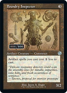 Foundry Inspector (Schematic) (Serial Numbered) - The Brothers' War: Retro Frame Artifacts (BRR) #79z - Uncommon Magic: The Gathering Trading Card