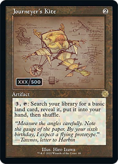 Journeyer's Kite (Schematic) (Serial Numbered) - The Brothers' War: Retro Frame Artifacts Magic: The Gathering trading card