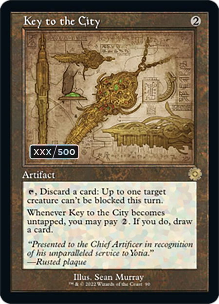 Key to the City (Schematic) (Serial Numbered) - The Brothers' War: Retro Frame Artifacts Magic: The Gathering trading card
