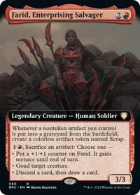 Farid, Enterprising Salvager (Extended Art) - Commander: The Brothers' War (BRC) #60 - Rare Magic: The Gathering Trading Card