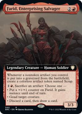 Farid, Enterprising Salvager (Extended Art) - Commander: The Brothers' War Magic: The Gathering trading card