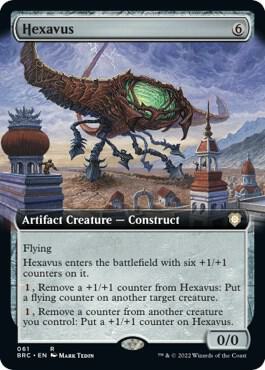 Hexavus (Extended Art) trading card from Commander: The Brothers' War Hexavus (Extended Art) - Commander: The Brothers' War Magic: The Gathering trading card