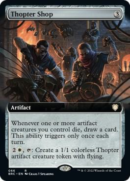 Thopter Shop (Extended Art) - Commander: The Brothers' War Magic: The Gathering trading card
