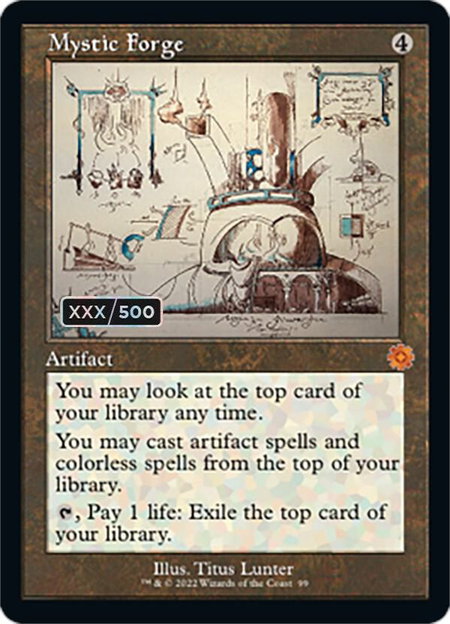 Mystic Forge (Schematic) (Serial Numbered) - The Brothers' War: Retro Frame Artifacts Magic: The Gathering trading card