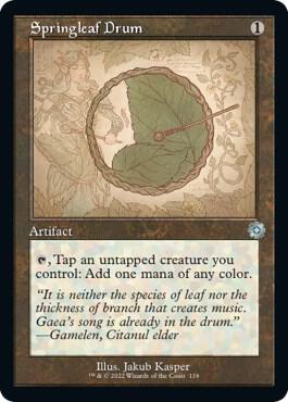 Springleaf Drum (Schematic) - The Brothers' War: Retro Frame Artifacts Magic: The Gathering trading card